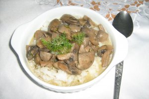Ciulama de ciuperci in vasul Zepter cu orez basmati