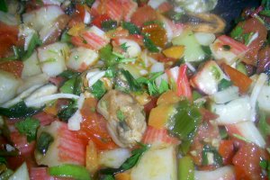 Scoici , surimi cu legume si orez