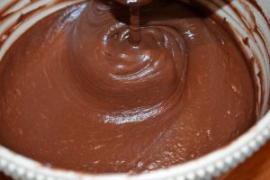 Tort de ciocolata, capsuni si maioneza