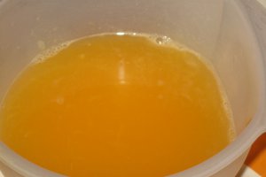 Crema de zahar ars cu suc de portocale si capsuni