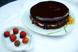 Deliciu cu capsuni si ciocolata