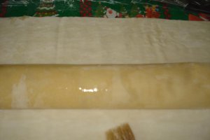 Placinta cu branza coapta in dry coker cu sirop de cirese amare