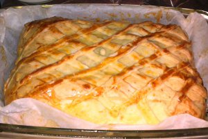 Strudel sarat cu spanac,bacon si filet de somon