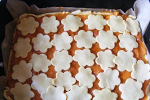 Tarta cu caise si capsuni