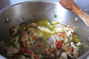 Pui cu legume chinezești, curry și lapte de cocos!