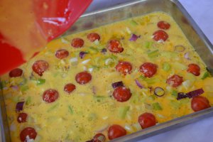 Clafoutis cu rosii cherry