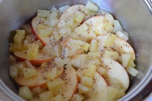 Prajitura cu mere si ananas in vasul Zepter