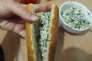 Bagheta cu rucola pt micul dejun