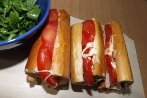 Bagheta cu rucola pt micul dejun