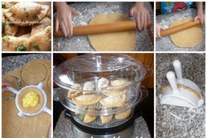 Ravioli cu unt si verdeata-reteta  la steamer