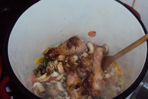 Tocana de legume,orez si pui