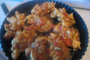 Vinete la cuptor cu piept de pui si curry