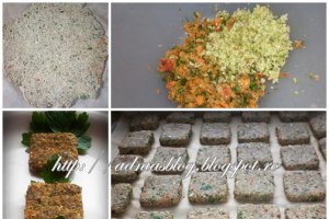 Mini-bites din crakers cu legume si pasta de linte cu migdale