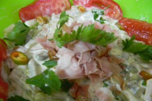 Salata de fasole verde cu maioneza si pesto