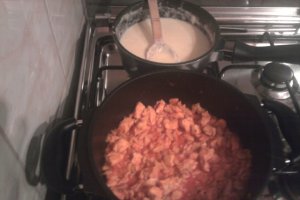 Lasagna cu piept de pui, ciuperci si sos Bechamel
