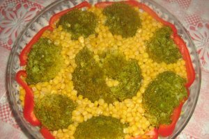 Gratin de broccolli si porumb cu miez de lapte