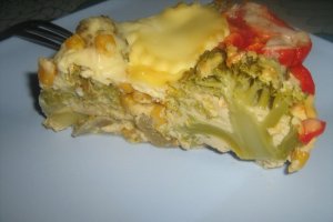 Gratin de broccolli si porumb cu miez de lapte