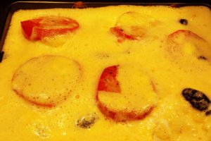 Sufleu de dovlecei cu rosii si mozarella