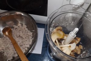 Chiftelute cu carne de pui, ciuperci pleurotus si leurda