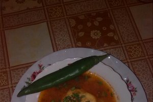 Ciorba de rosii cu galusti de gris