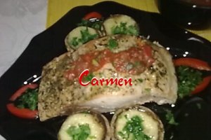 File de crap cu sos salsa si ciuperci.