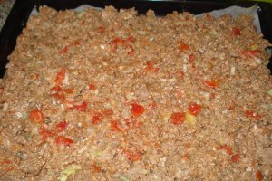 Musaca cu carne de vita si cartofi fierti