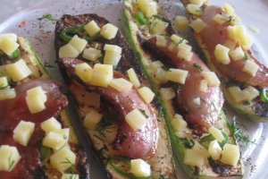 Dovlecei copti cu bacon si cascaval