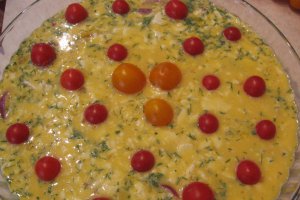 Omleta la cuptor cu branza si rosii chery