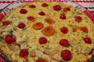 Omleta la cuptor cu branza si rosii chery