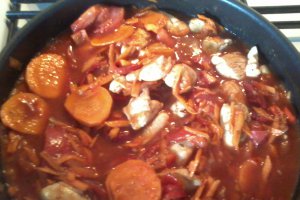 Piept de cocos cu legume