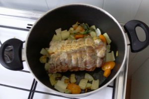 Muschi de porc in vin rosu