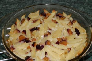 Budinca de paste cu branza si prune