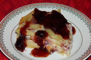 Budinca de paste cu branza si prune