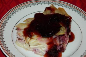 Budinca de paste cu branza si prune