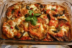 Vinete la cuptor cu mozzarella si cascaval