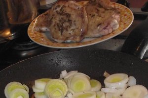 Pui cu praz si mustar