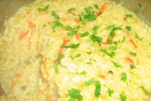 Pilaf de orez cu praz si curry