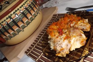 Pilaf de orez cu pui la cuptor