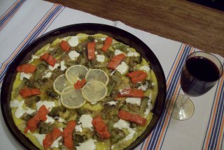 Pizza de malai cu somon