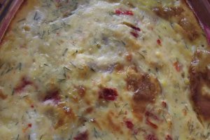 Cartofi la cuptor cu ardei copti
