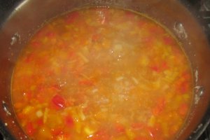Ciorba taraneasca cu carne de porc si legume