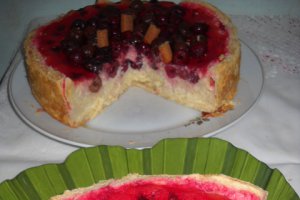 Tarta cu budinca de orez si visine