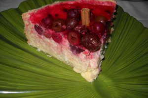 Tarta cu budinca de orez si visine