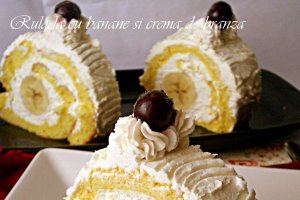 Rulada cu crema de branza si banane
