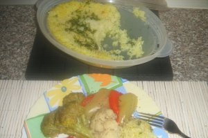 Orez si legume la aburi