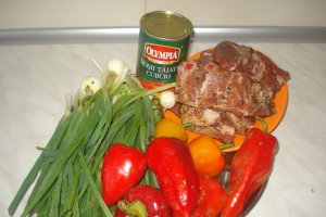 Coaste de porc cu ceapa verde la cuptor