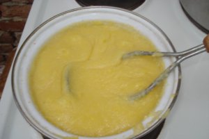 File de cod in crusta de malai cu mamaliga si Miez de lapte