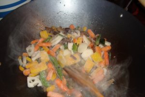 Ceafa de porc cu legume chinezesti