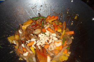 Ceafa de porc cu legume chinezesti