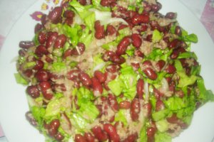 Salata de ton cu fasole rosie si ceapa